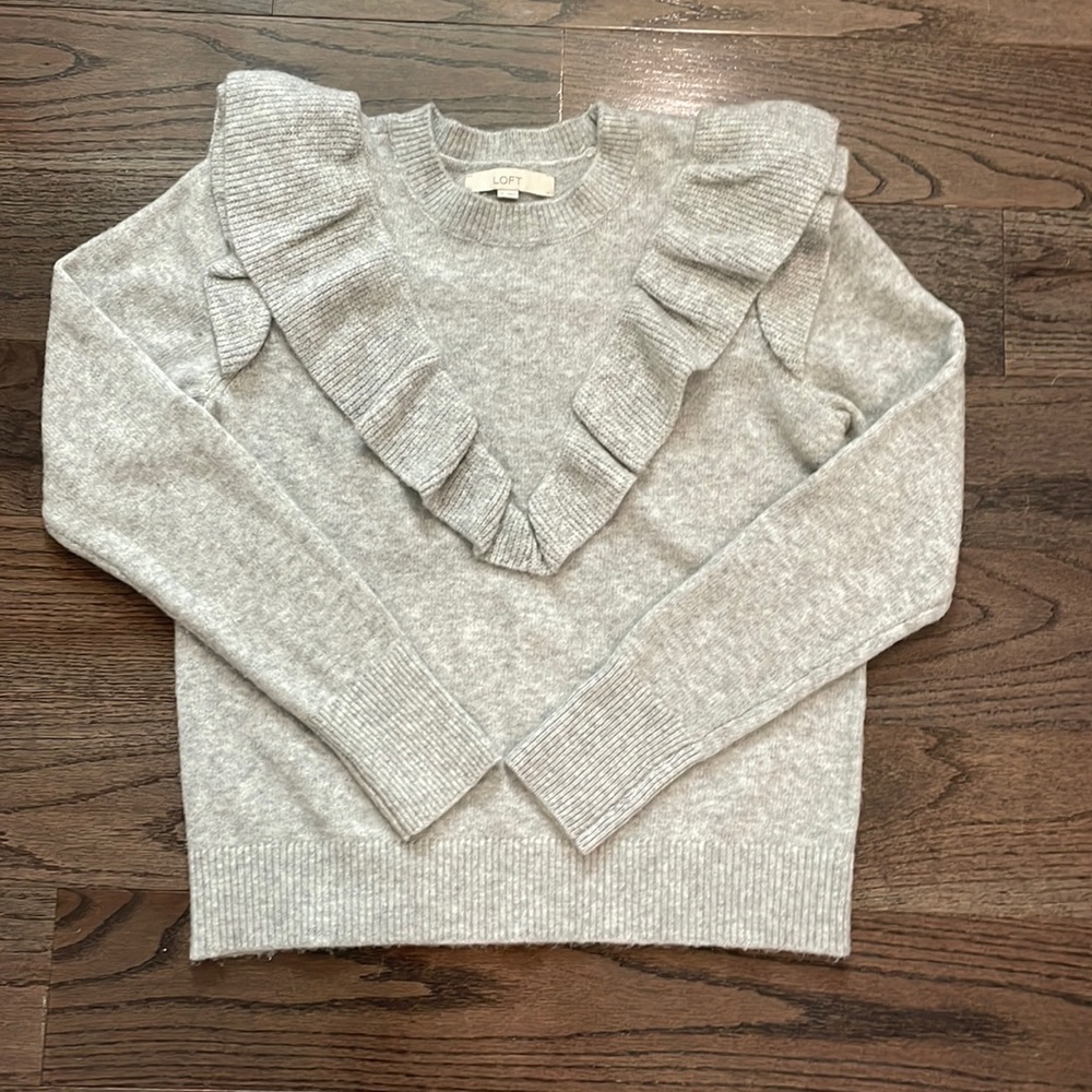 LOFT Ruffle Yoke Sweater - Picture 2 of 3